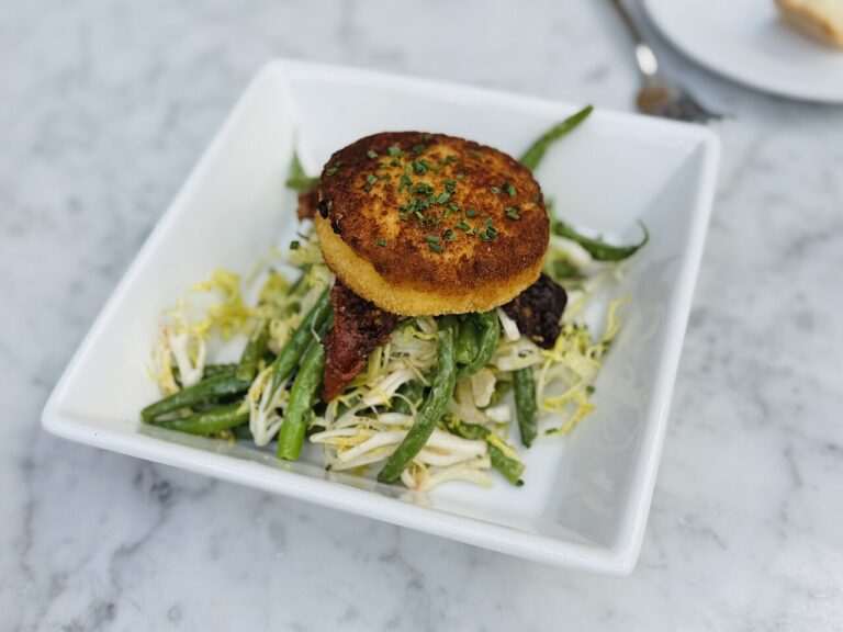 Fried Green Tomatoes with Tomato and Cheese