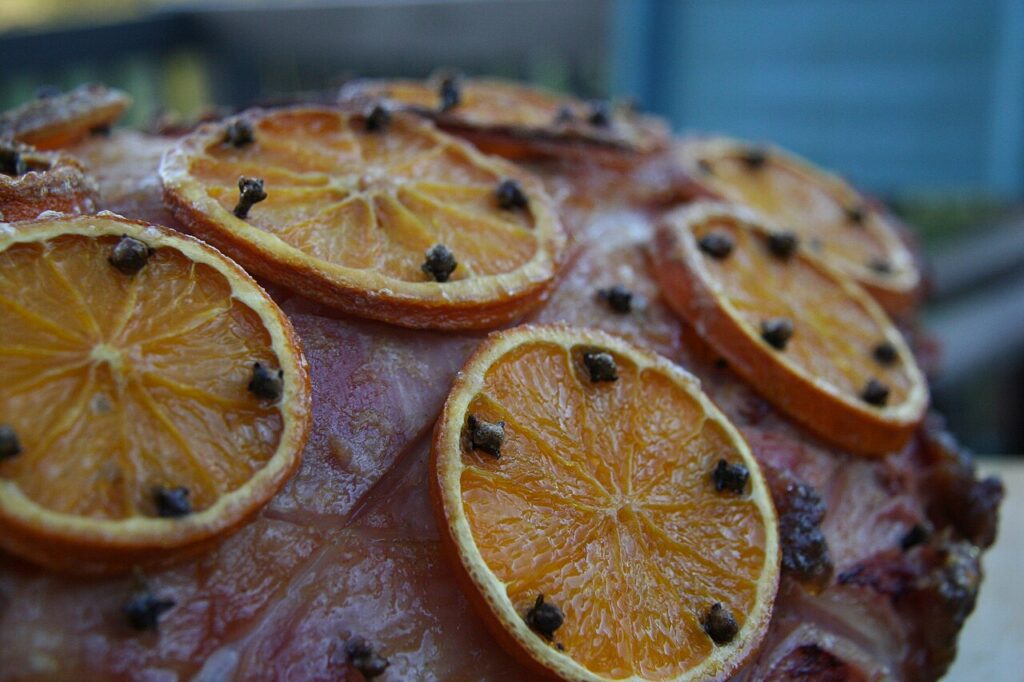 Ginger Peach Glazed Ham
