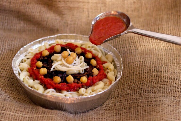 Koshari (Egyptian Rice with Pasta and Lentils)