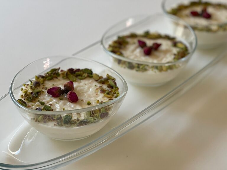 Pudding with Pistachios and Rose Water (Muhallebi)