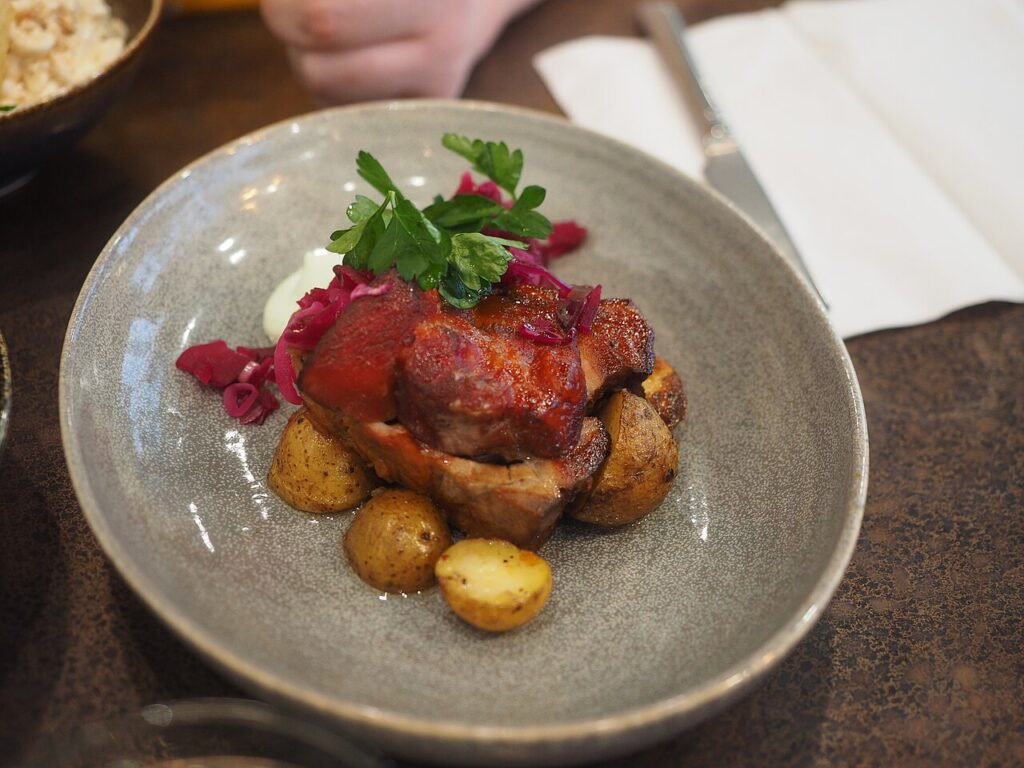 Roasted Pork with Potatoes and Onions (Schweinsbraten)