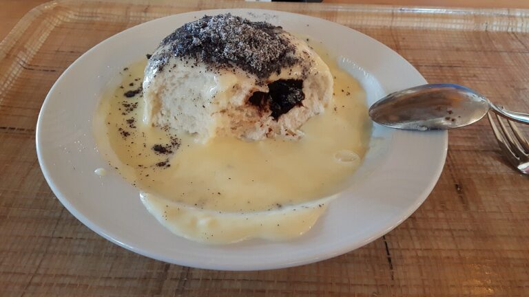 Chocolate Noodles with Vanilla sauce