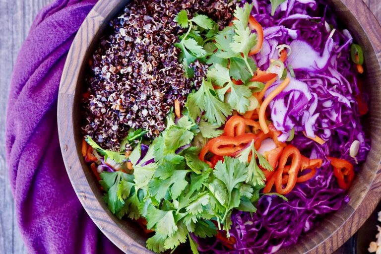 Quinoa Vegetable Slaw With Peanut Dressing (Gluten-Free)